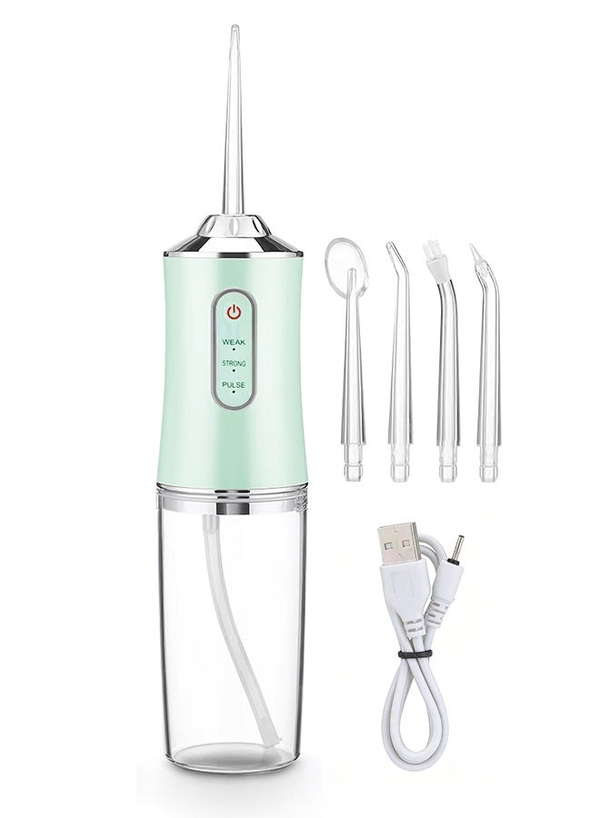 خيط تنظيف الأسنان المائي اللاسلكي المحمول بثلاثة أوضاع (ضعيف، قوي، نبضي) - جهاز ري فموي قابل لإعادة الشحن للسفر، ولتقويم الأسنان، وللعناية باللثة - Image 1